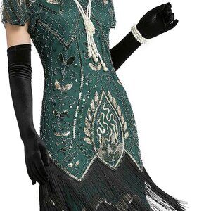Women's Flapper Dress Sequin Beads Fringe 1920s Gatsby Costume for Parties